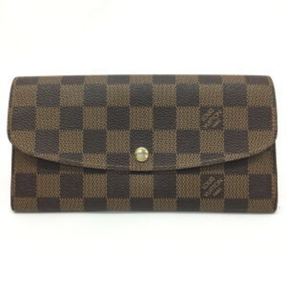 Louis Vuitton Wallet Portefeuille Emily Long Brown Bifold Ebene Damier - Picture 1 of 7